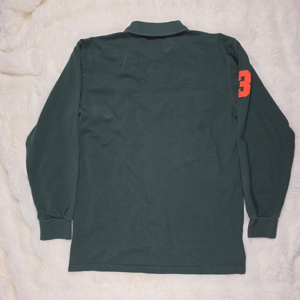Polo Ralph Lauren Rugby Shirt Mens XL Green Excellent Big Pony Long Sleeve - Picture 9 of 13